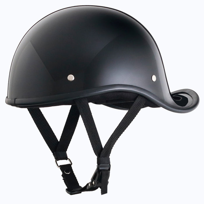 Gloss Black Reversible Curved Style DOT Half Helmet