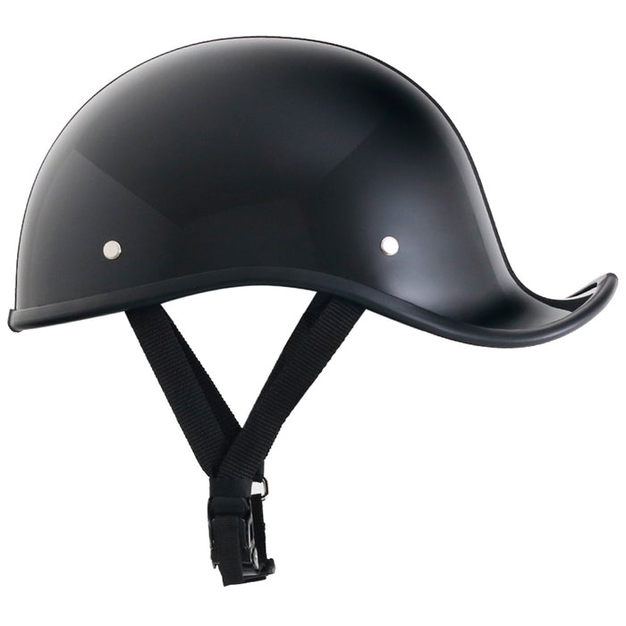 Gloss Black Reversible Curved Style DOT Half Helmet
