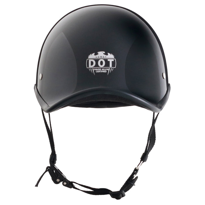 Gloss Black Reversible Curved Style DOT Half Helmet