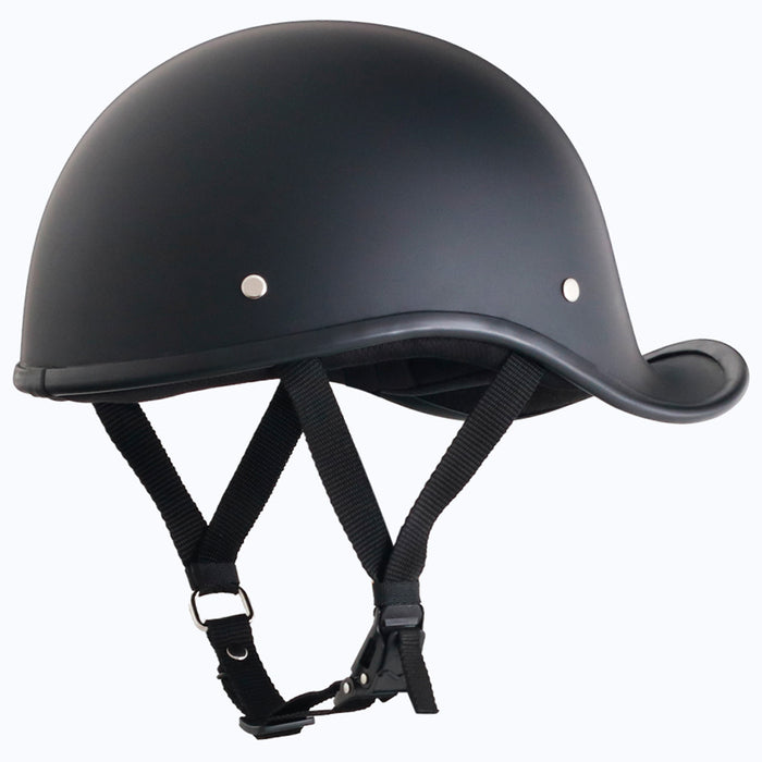 Matte Black Reversible Curved Style DOT Half Helmet