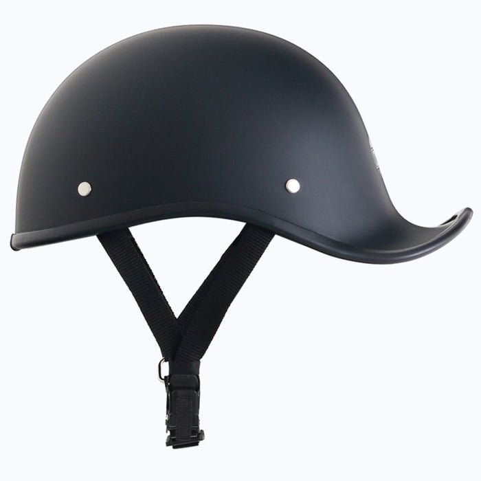 Matte Black Reversible Curved Style DOT Half Helmet