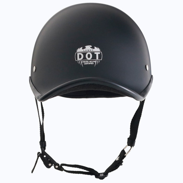 Matte Black Reversible Curved Style DOT Half Helmet
