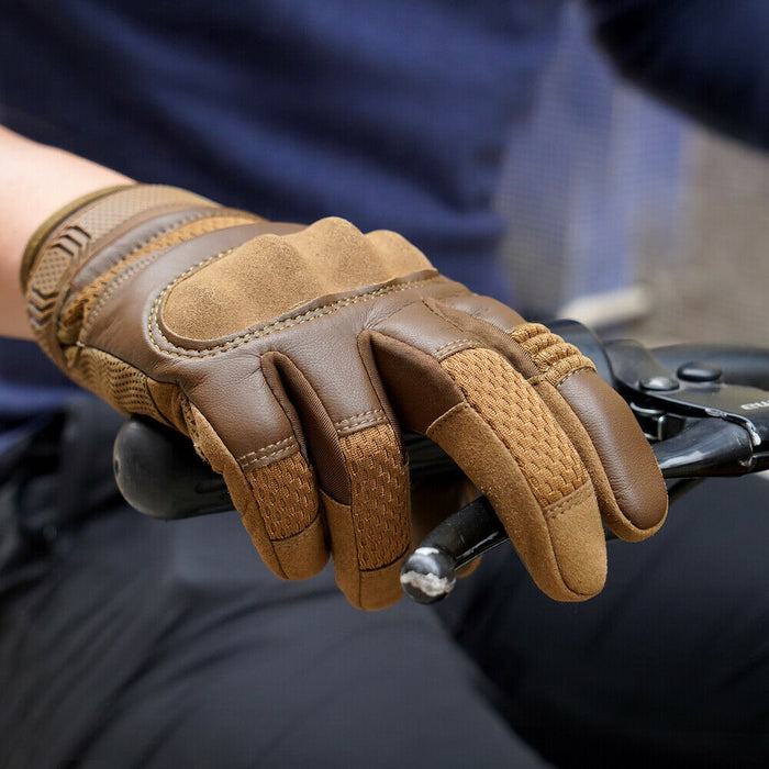 Touch Screen Motorcycle Leather Gloves