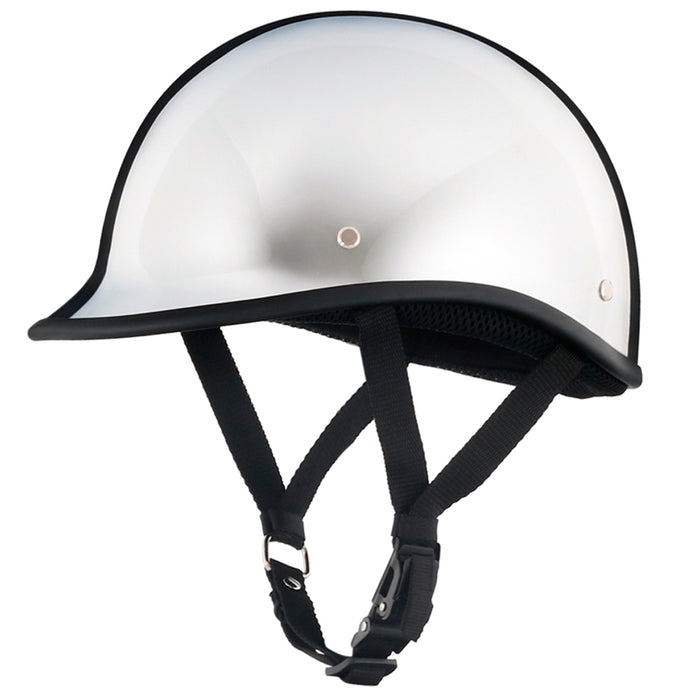 Chrome Low Profile DOT Polo Motorcycle Helmet