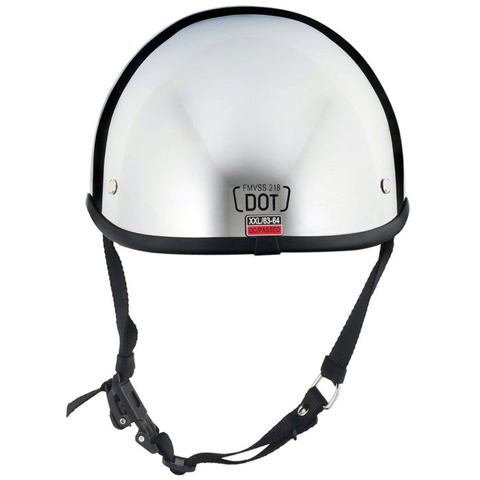 Chrome Low Profile DOT Polo Motorcycle Helmet