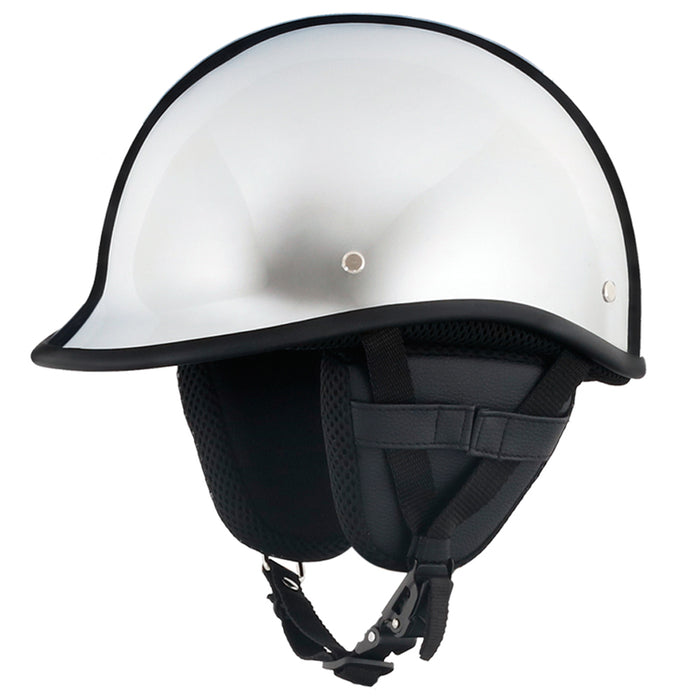 Chrome Low Profile DOT Polo Motorcycle Helmet