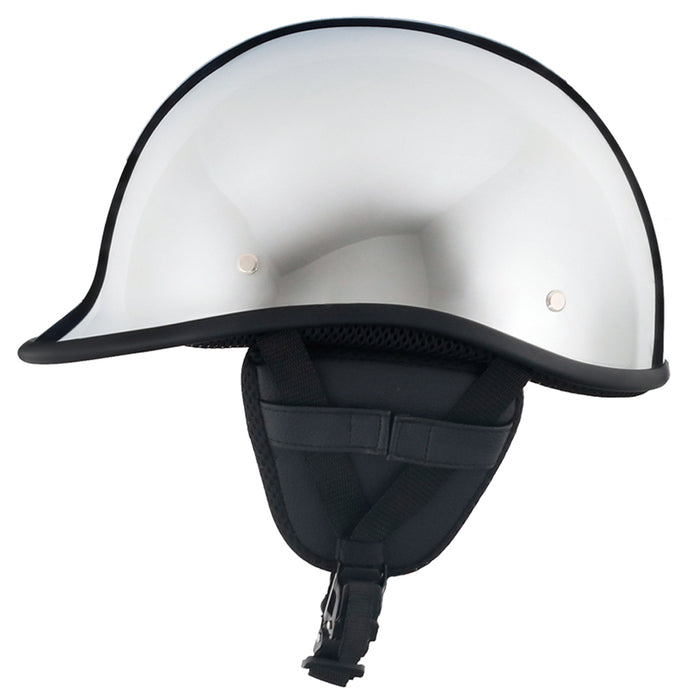 Chrome Low Profile DOT Polo Motorcycle Helmet