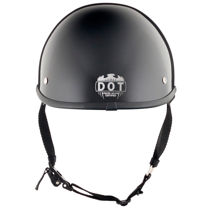 Gloss Black Low Profile DOT Polo Motorcycle Helmet