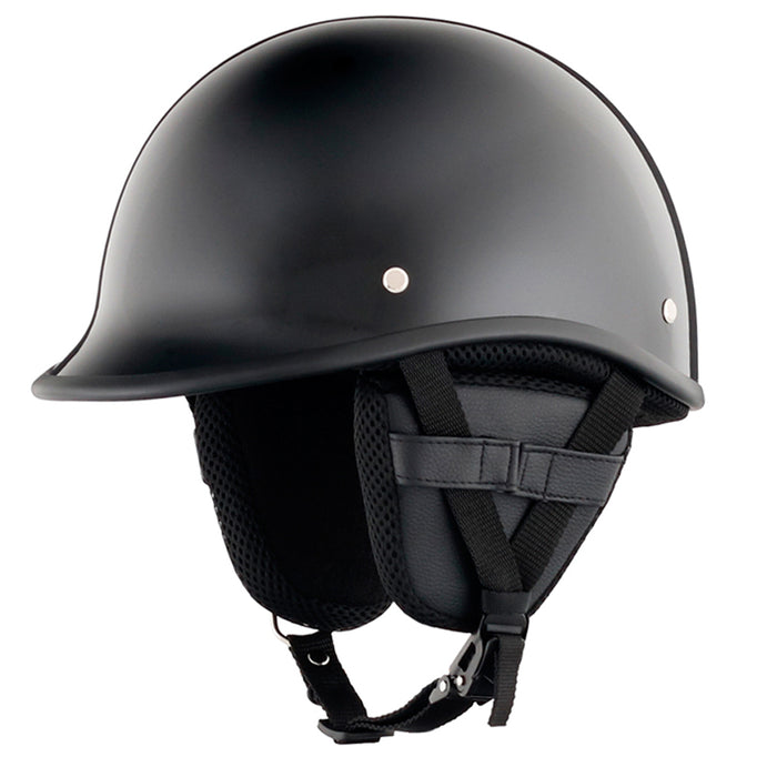 Gloss Black Low Profile DOT Polo Motorcycle Helmet