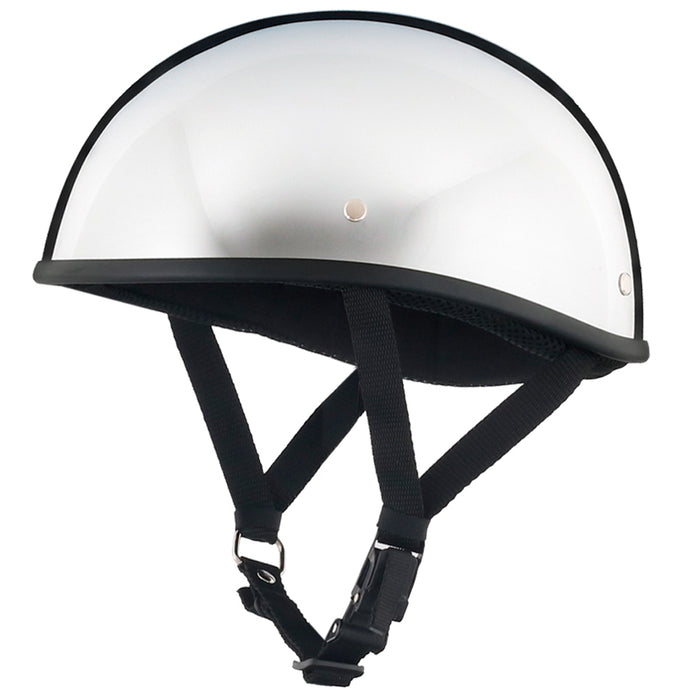 Chrome Low Profile DOT Open Beanie Helmet