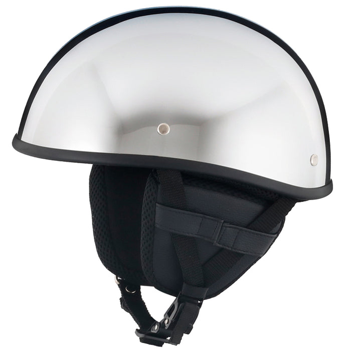 Chrome Low Profile DOT Open Beanie Helmet