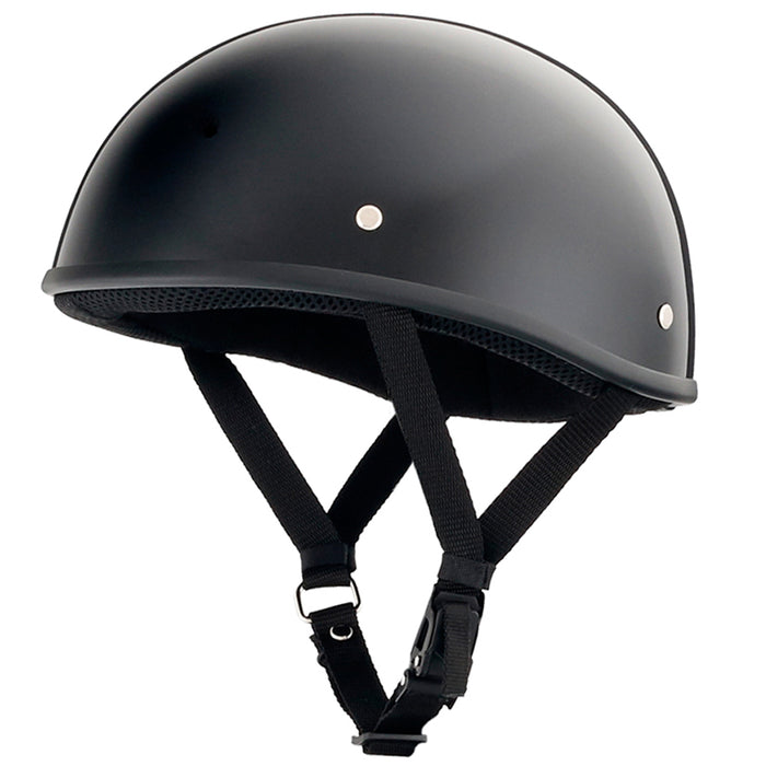 Gloss Black Low Profile DOT Open Beanie Helmet