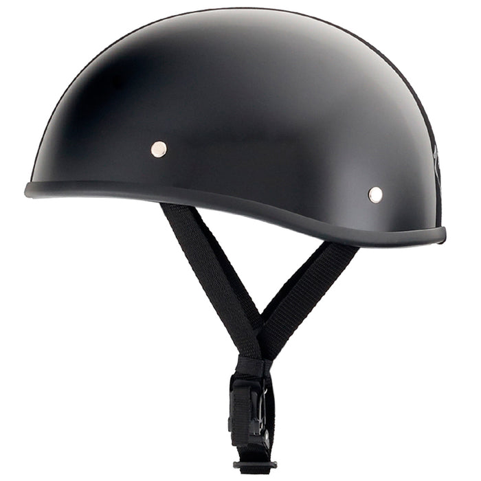 Gloss Black Low Profile DOT Open Beanie Helmet