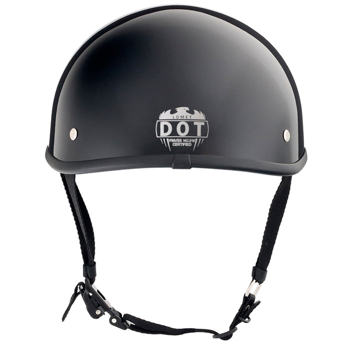 Gloss Black Low Profile DOT Open Beanie Helmet