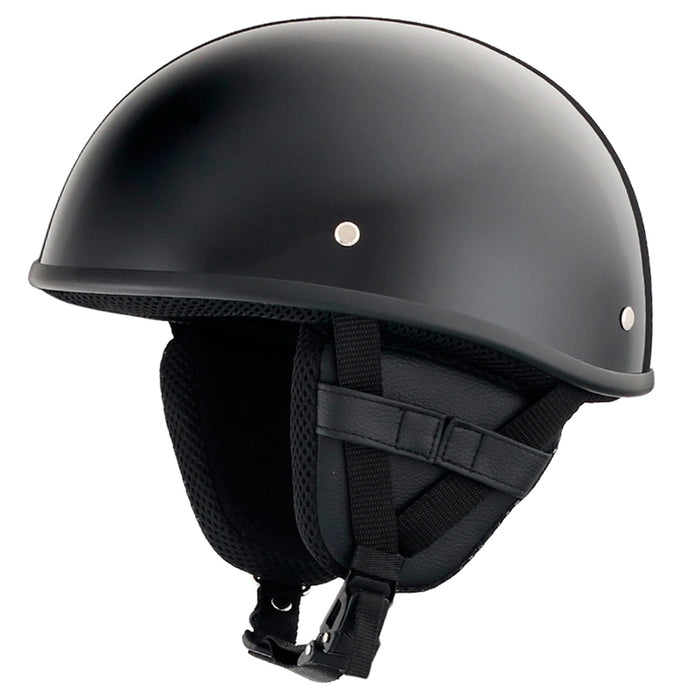Gloss Black Low Profile DOT Open Beanie Helmet