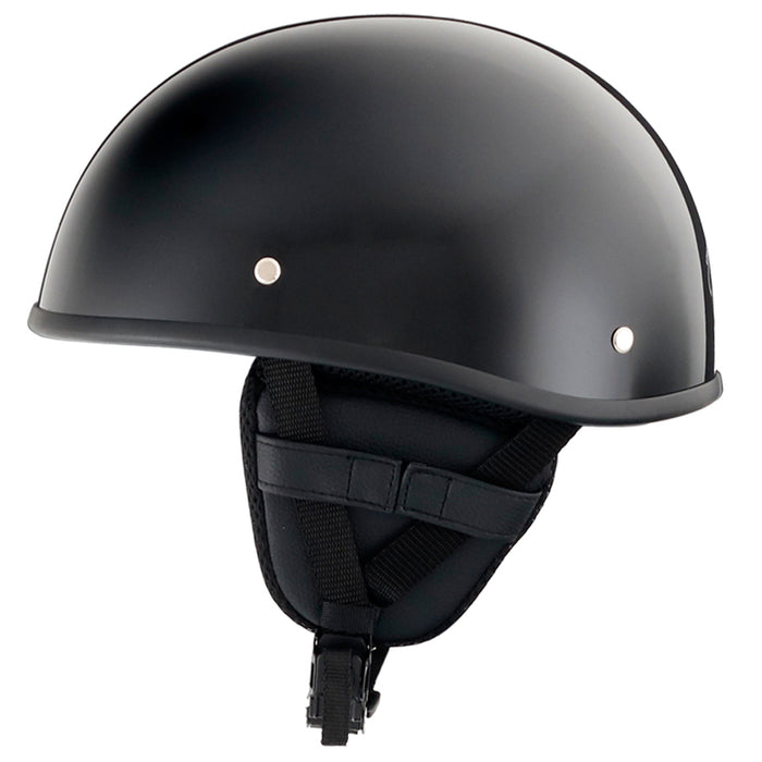 Gloss Black Low Profile DOT Open Beanie Helmet