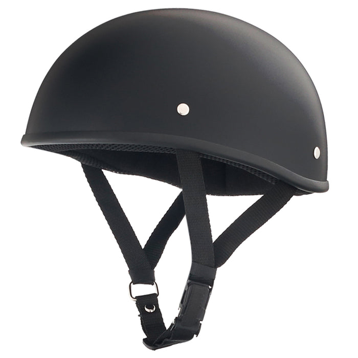 Matte Black Low Profile DOT Open Beanie Helmet