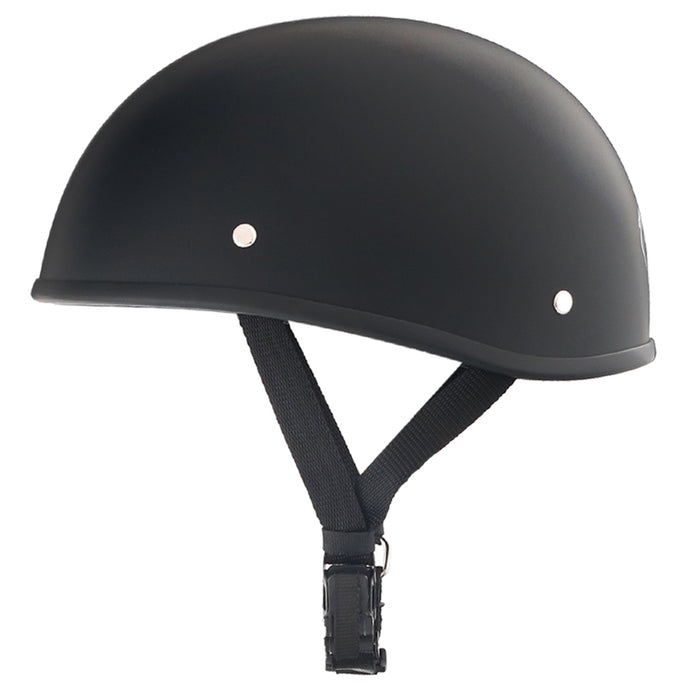 Matte Black Low Profile DOT Open Beanie Helmet