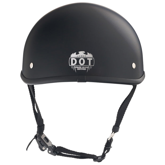 Matte Black Low Profile DOT Open Beanie Helmet