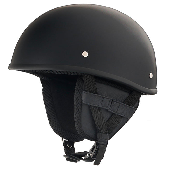 Matte Black Low Profile DOT Open Beanie Helmet