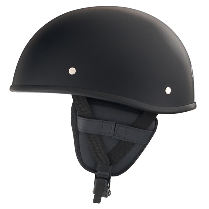 Matte Black Low Profile DOT Open Beanie Helmet