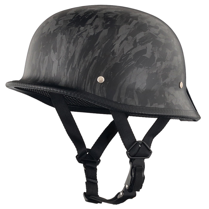 Forged Carbon Black German Style DOT Mayan Half Helmet
