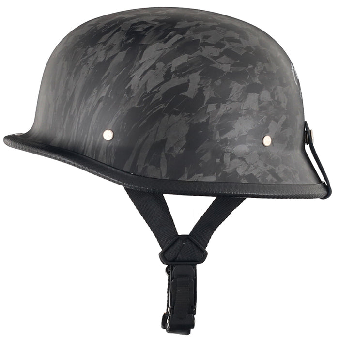 Forged Carbon Black German Style DOT Mayan Half Helmet