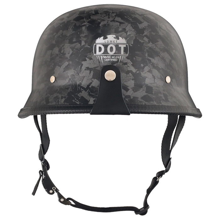 Forged Carbon Black German Style DOT Mayan Half Helmet