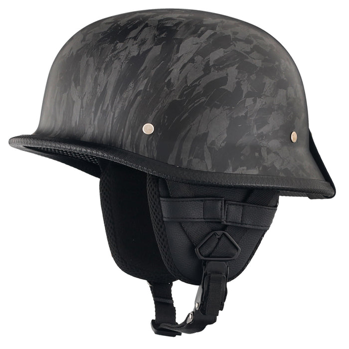 Forged Carbon Black German Style DOT Mayan Half Helmet