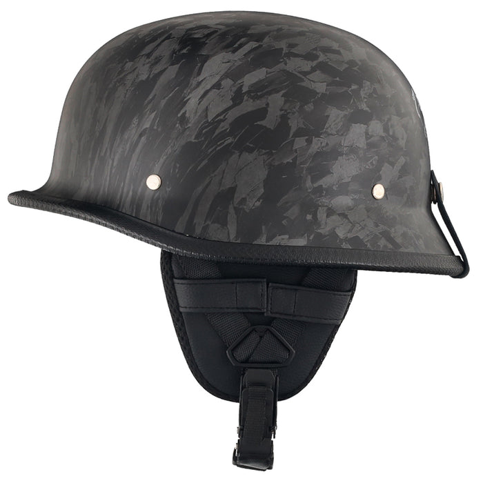 Forged Carbon Black German Style DOT Mayan Half Helmet