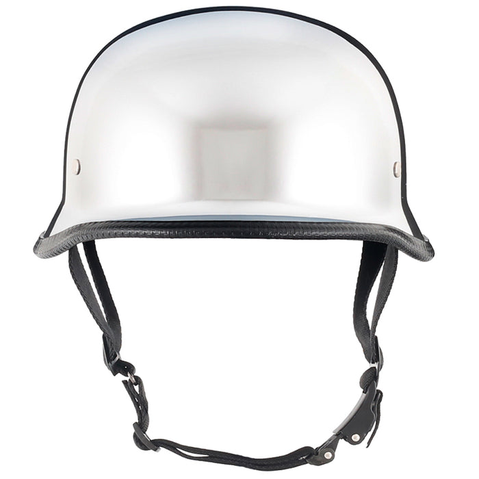 Chrome German Style DOT Mayan Half Helmet