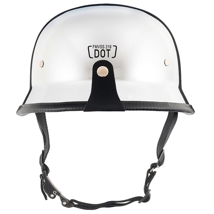 Chrome German Style DOT Mayan Half Helmet