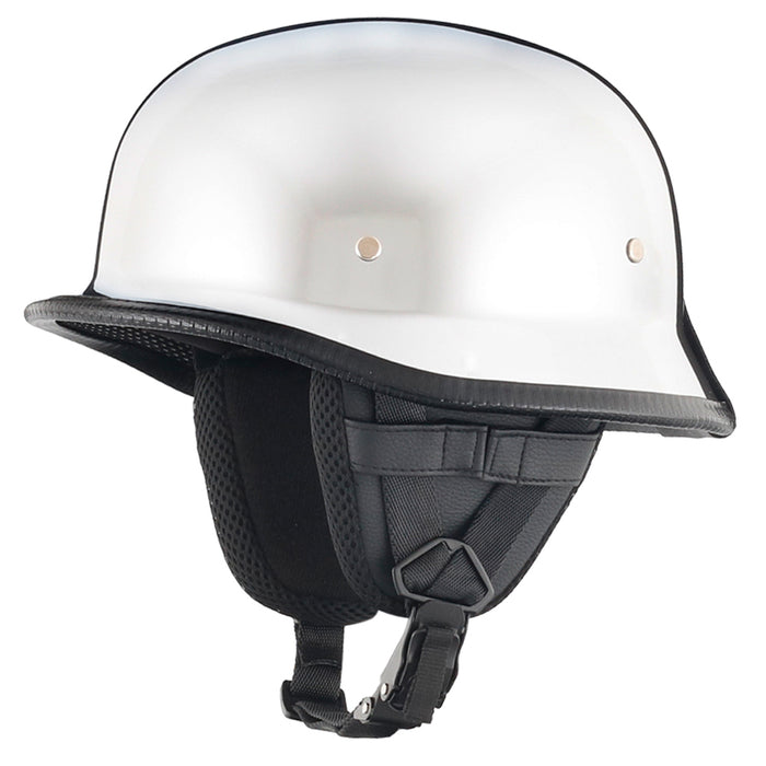 Chrome German Style DOT Mayan Half Helmet