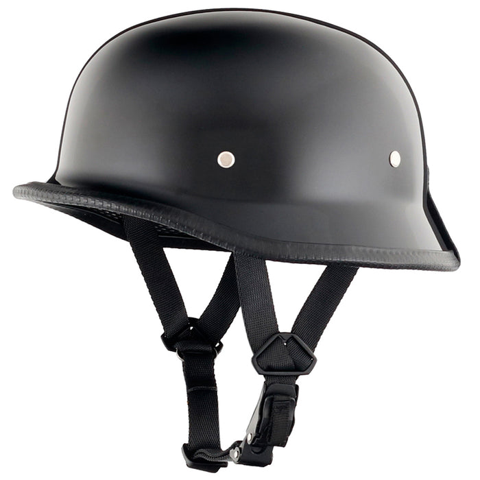 Gloss Black German Style DOT Mayan Half Helmet