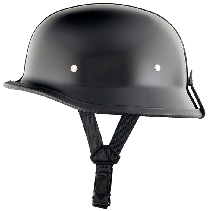 Gloss Black German Style DOT Mayan Half Helmet