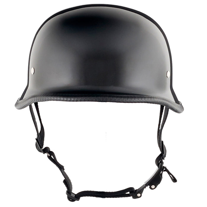 Gloss Black German Style DOT Mayan Half Helmet