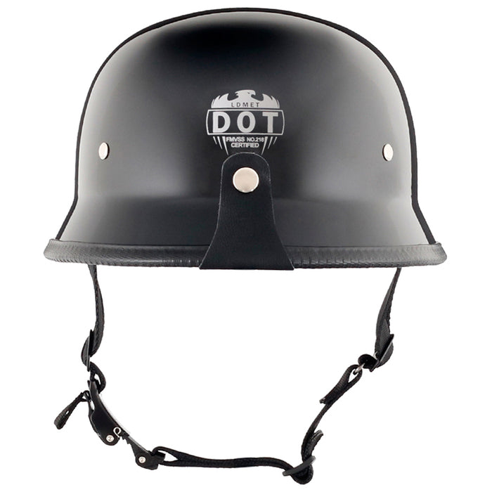 Gloss Black German Style DOT Mayan Half Helmet