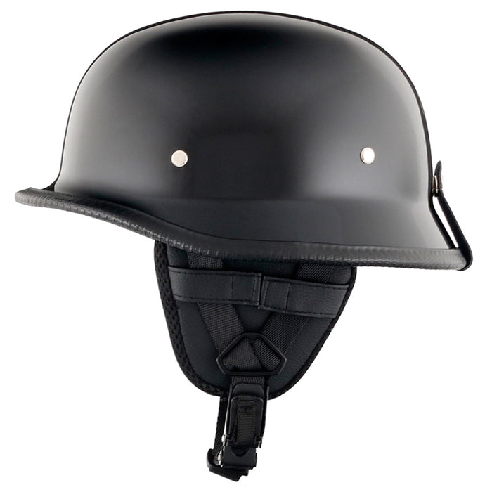 Gloss Black German Style DOT Mayan Half Helmet