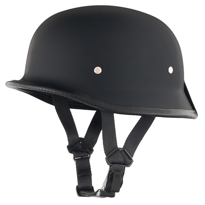 Matte Black German Style DOT Mayan Half Helmet