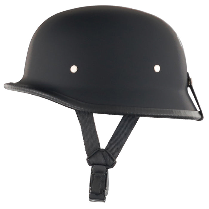 Matte Black German Style DOT Mayan Half Helmet