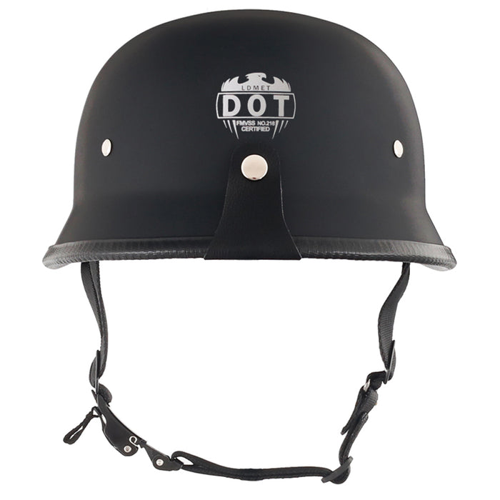 Matte Black German Style DOT Mayan Half Helmet