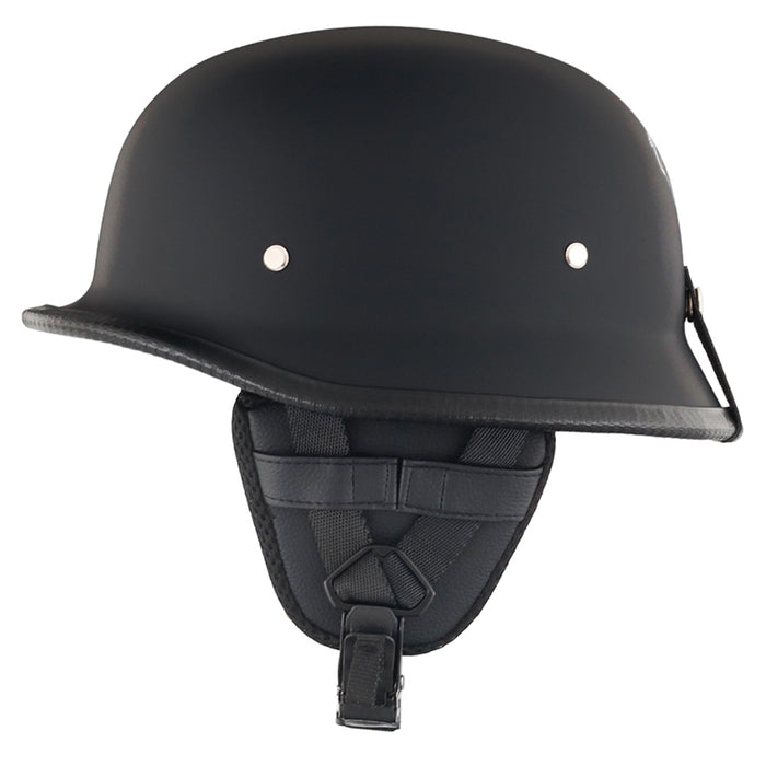 Matte Black German Style DOT Mayan Half Helmet