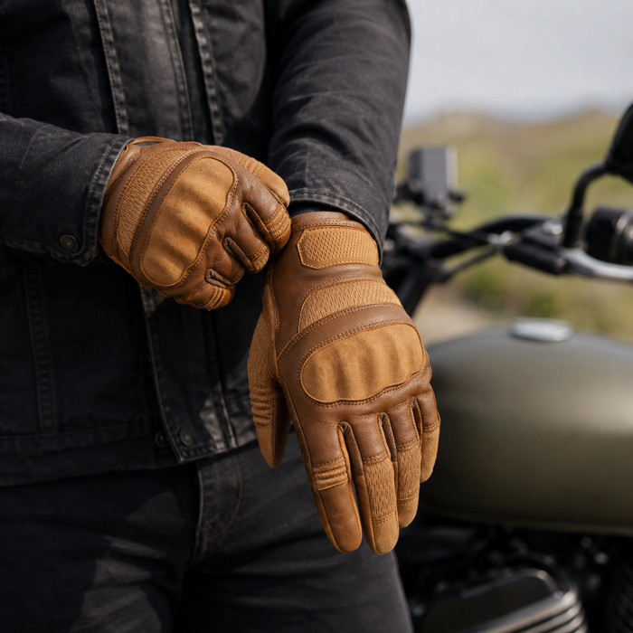 Touch Screen Motorcycle Leather Gloves