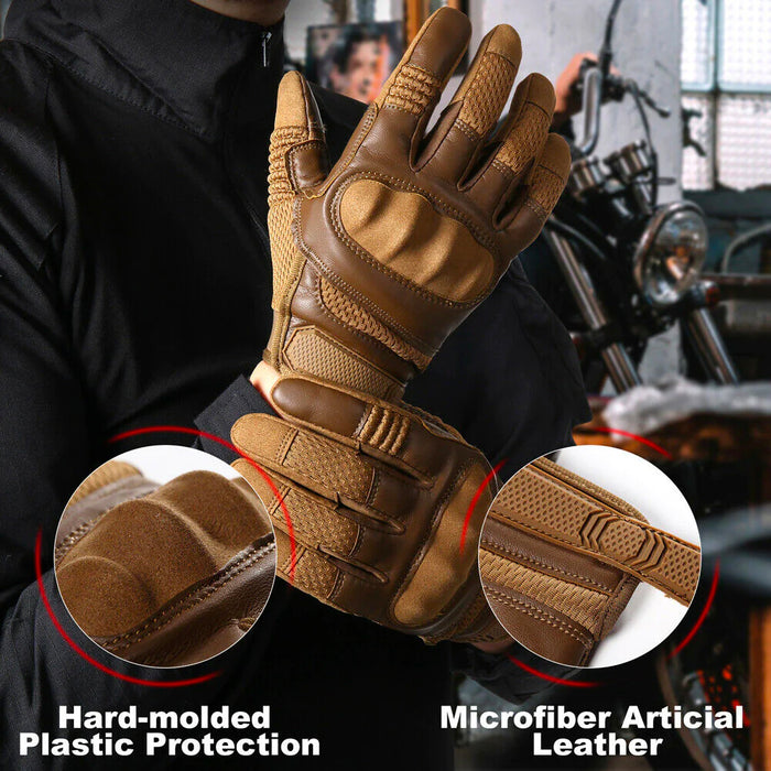 Touch Screen Motorcycle Leather Gloves