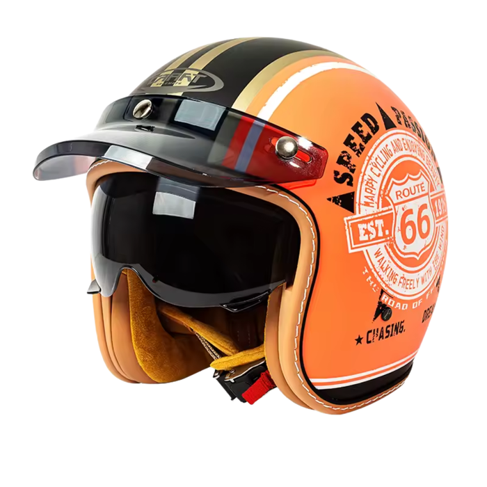 Vintage Open Face Helmet - DOT & ECE Approved