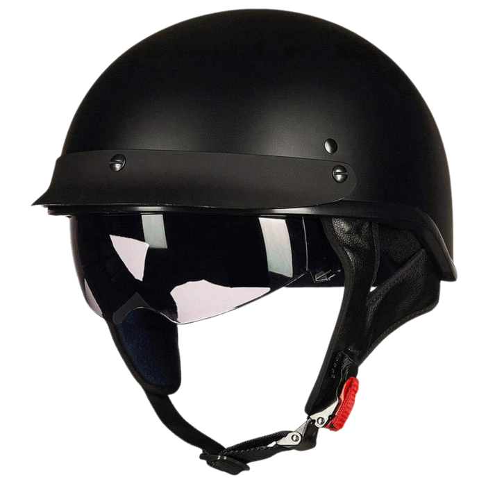 Vintage Half Helmet Open Face Sun Visor DOT Approved