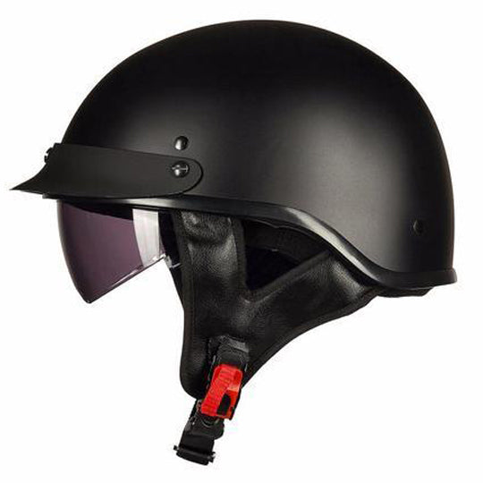 Vintage Half Helmet Open Face Sun Visor DOT Approved